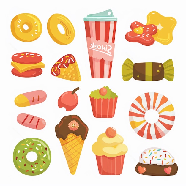 Vector snack illustration vector food isolated design delicious graphic tasty sweet meal dessert