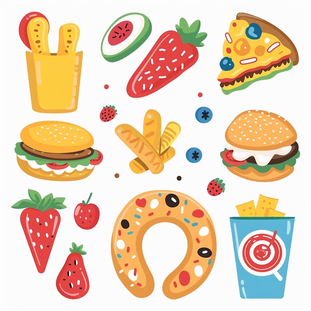 Vector snack illustration vector food isolated design delicious graphic tasty sweet meal dessert