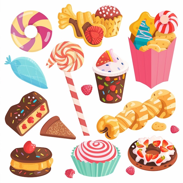 Vector snack illustration vector food isolated design delicious graphic tasty sweet meal dessert