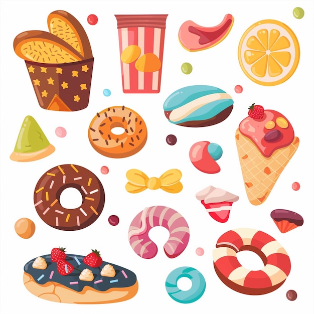 Vector snack illustration vector food isolated design delicious graphic tasty sweet meal dessert