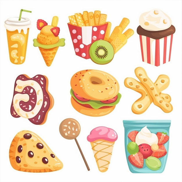 Vector snack illustration vector food isolated design delicious graphic tasty sweet meal dessert