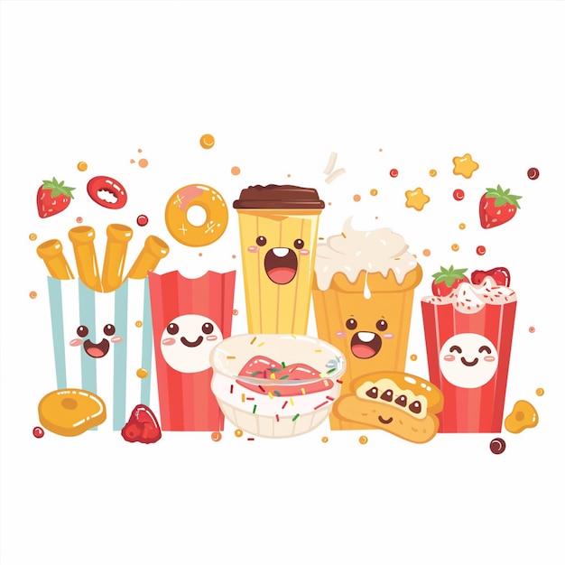 Vector snack illustration vector food isolated design delicious graphic tasty sweet meal dessert