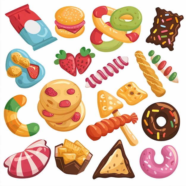 Vector snack illustration vector food isolated design delicious graphic tasty sweet meal dessert