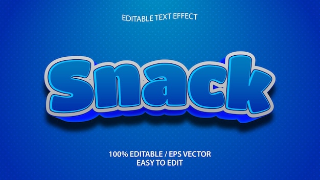 Snack text effect eps Premium Vector