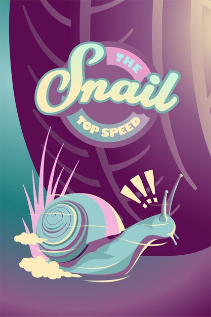 snail animal fantasy poster illustration