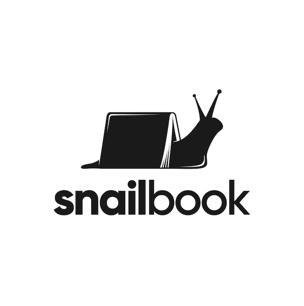 Vector snail book silhouette logo inspiration