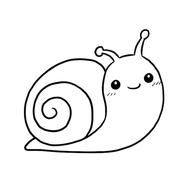 snail cartoon animal cute kawaii doodle coloring page drawing