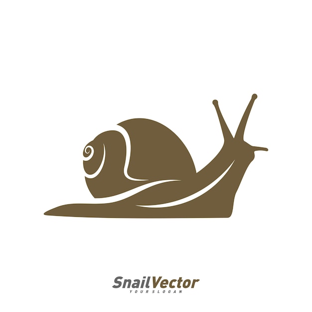 Snail logo design vector template Silhouette of Snail design illustration