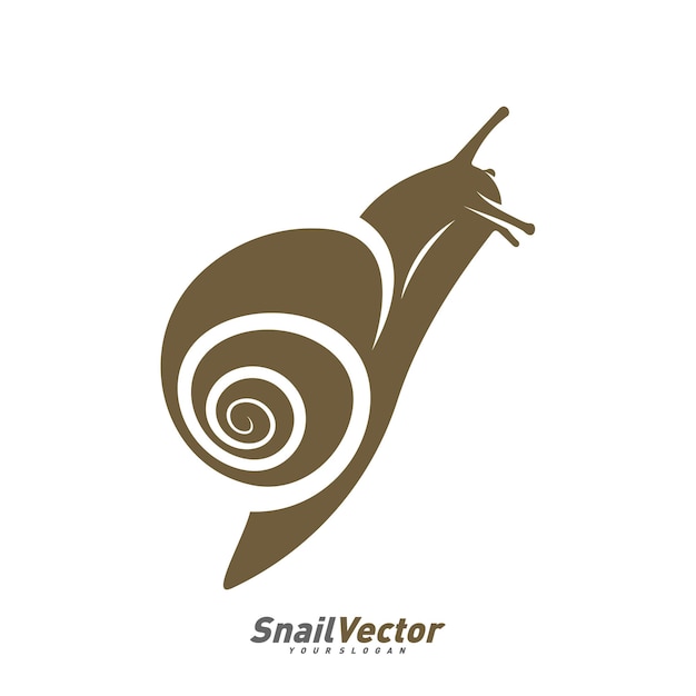 Snail logo design vector template Silhouette of Snail design illustration