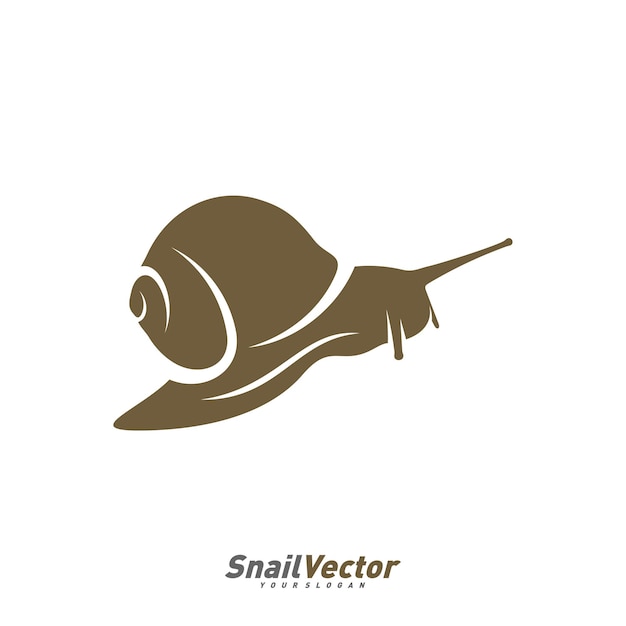 Snail logo design vector template Silhouette of Snail design illustration