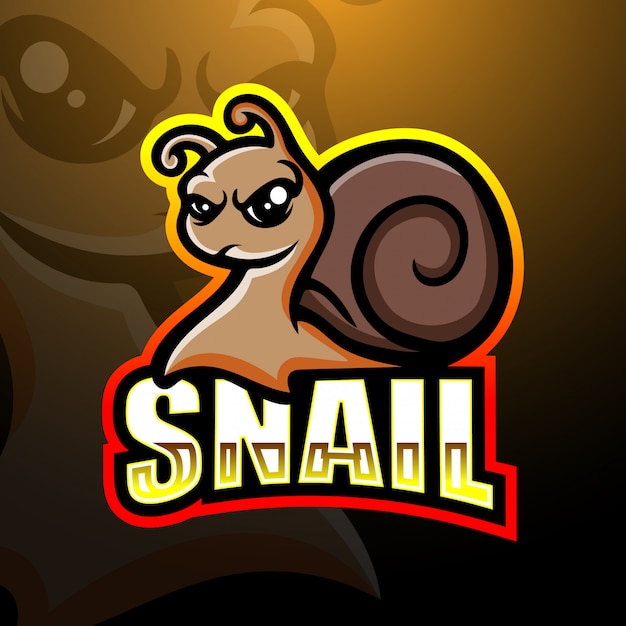 Snail mascot esport logo design