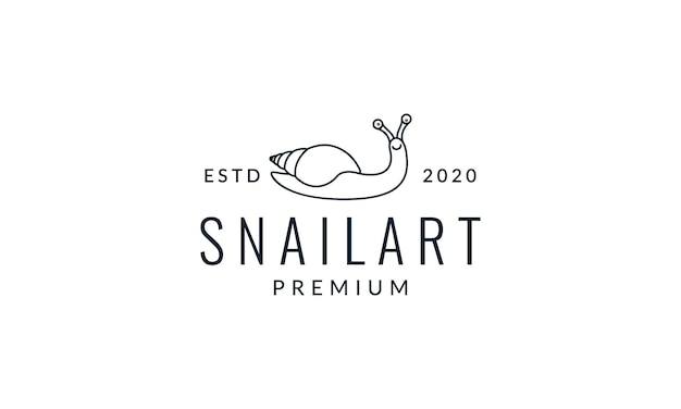 Snail or slug line art outline animal minimalist logo vector icon illustration design