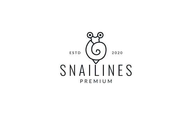 Snail or slug line art outline minimalist logo vector icon illustration design