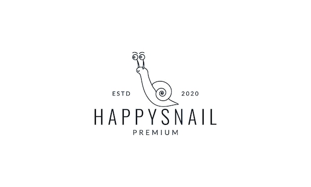 Snail or slug line art outline modern logo vector icon illustration design