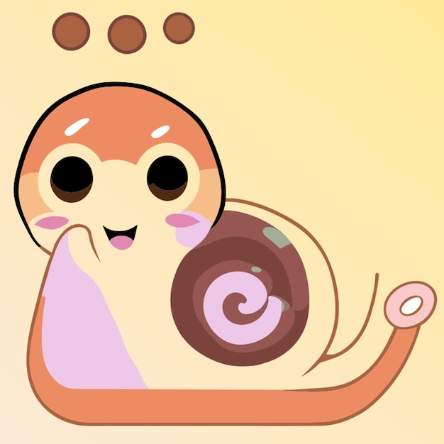 Vector snail vector illustration kawaii