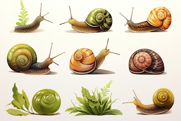 Snail watercolor Vector illustration desing