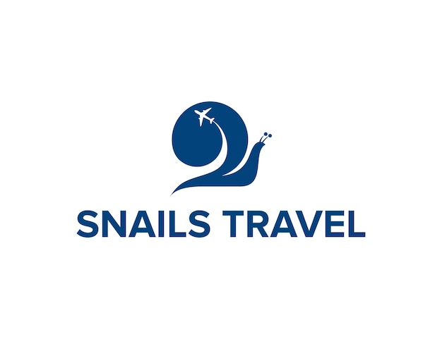 snails and airplane travel simple sleek creative geometric modern logo design