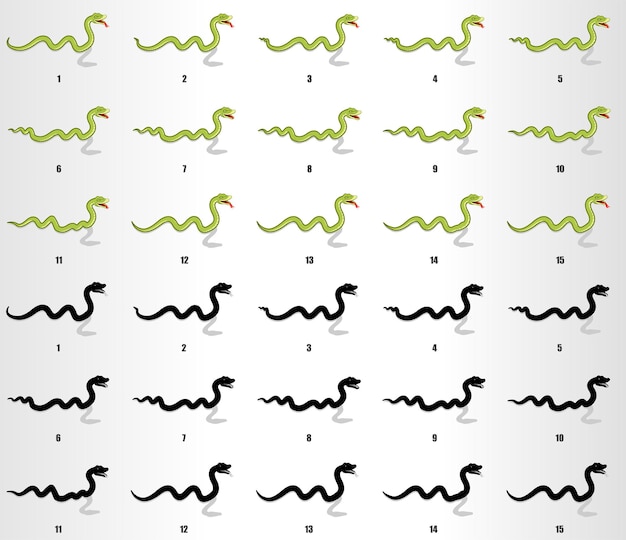 Snake Crawling animation sequence