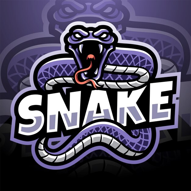 Vector snake esport mascot logo design