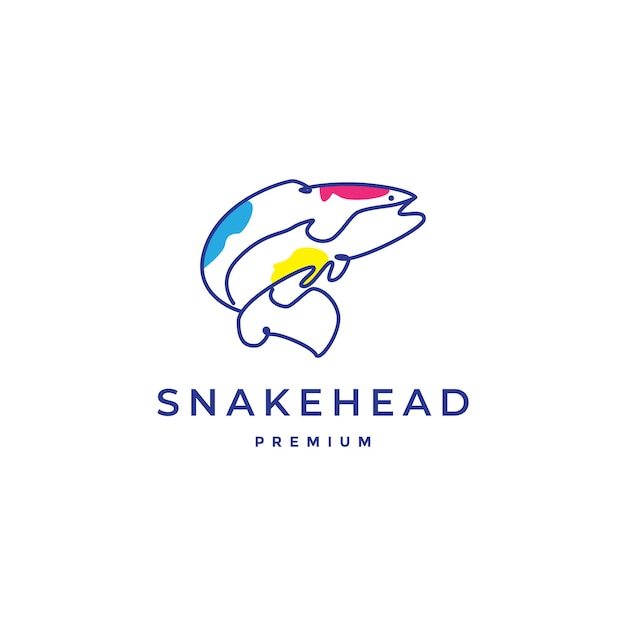 Snake head fish logo design