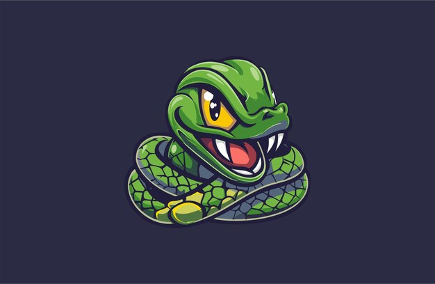 Vector snake logo style icon design template vector illustration