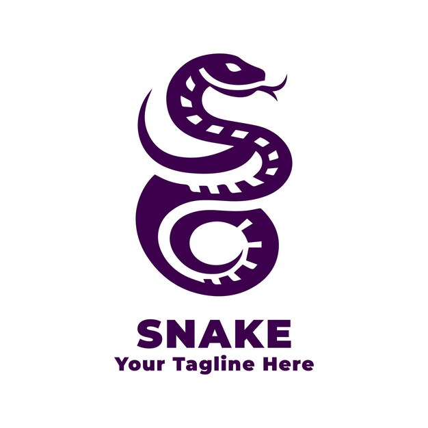 Vector snake simple logo vector with flat background