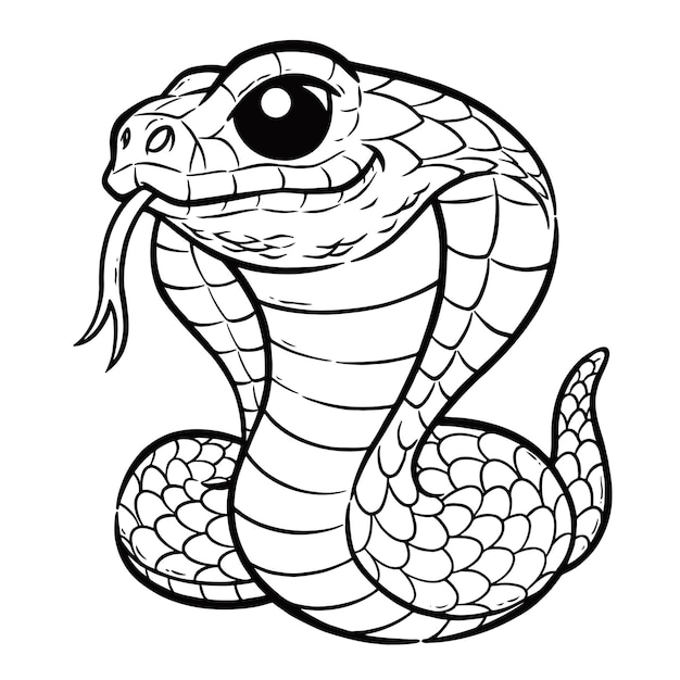 A snake with a long tongue that is black and white.