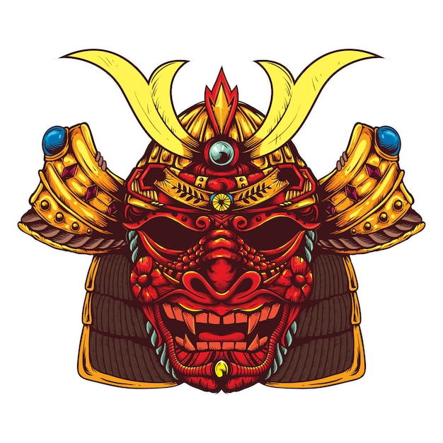 snaked-skin mask Japanese samurai head design