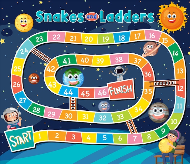 Snakes and ladders game template