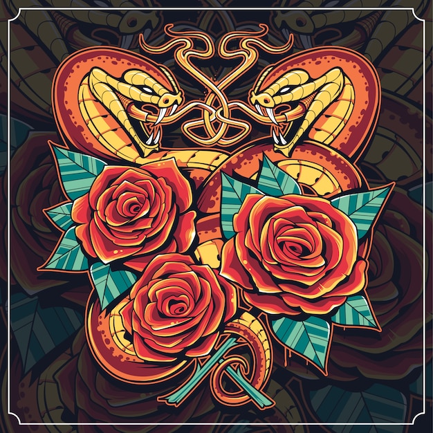 Snakes with Roses  Art