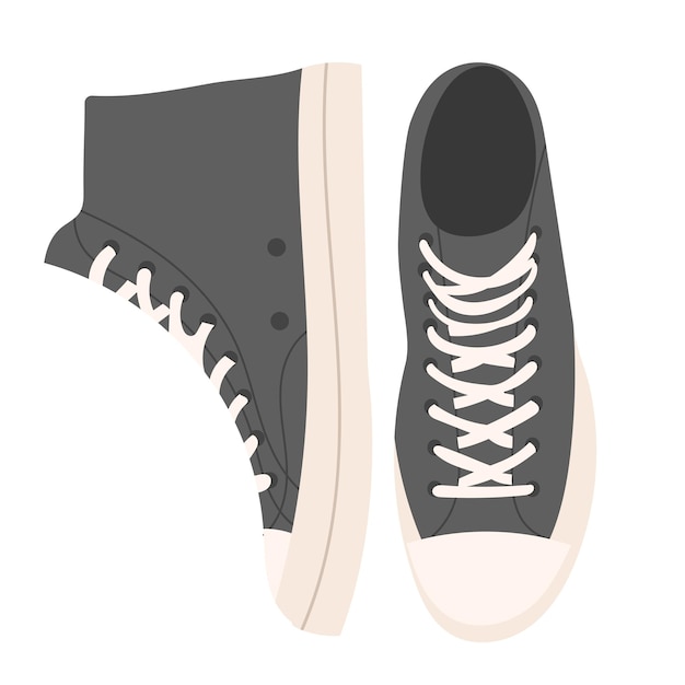 sneakers in flat style on white background vector