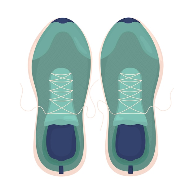 Sneakers semi flat color vector objects