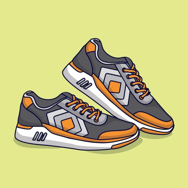 Sneakers sport shoes illustration cartoon vector