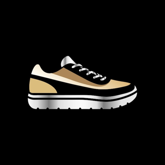 Vector sneakers vector illustration isolated on black background sport shoes icon isolated on black back