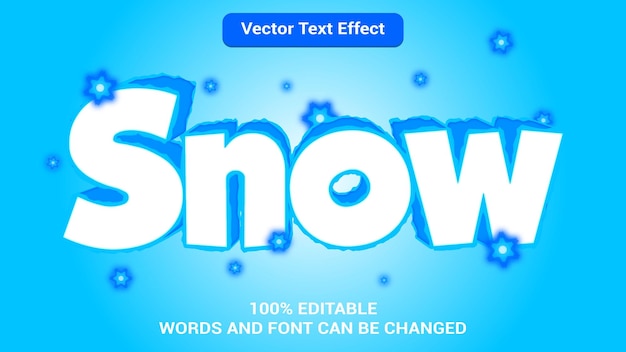 Snow 3d premium text effect with modern style