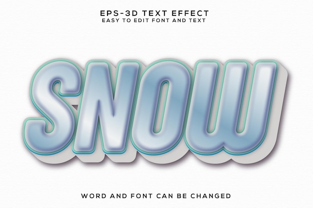 Snow 3d text effect