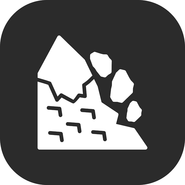 Snow Avalanche vector icon illustration of Natural Disaster iconset