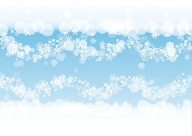 Snow border with white snowflakes