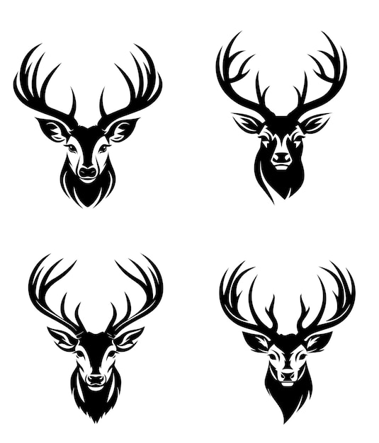 snow deer vector logo style tattoo design elements pack