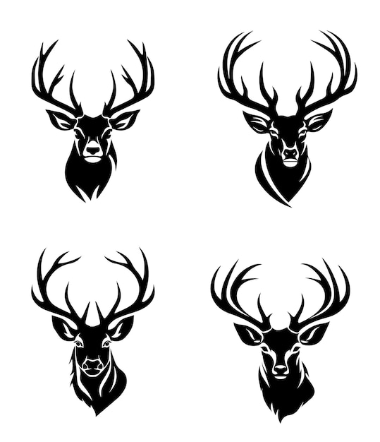 snow deer vector logo style tattoo design elements pack