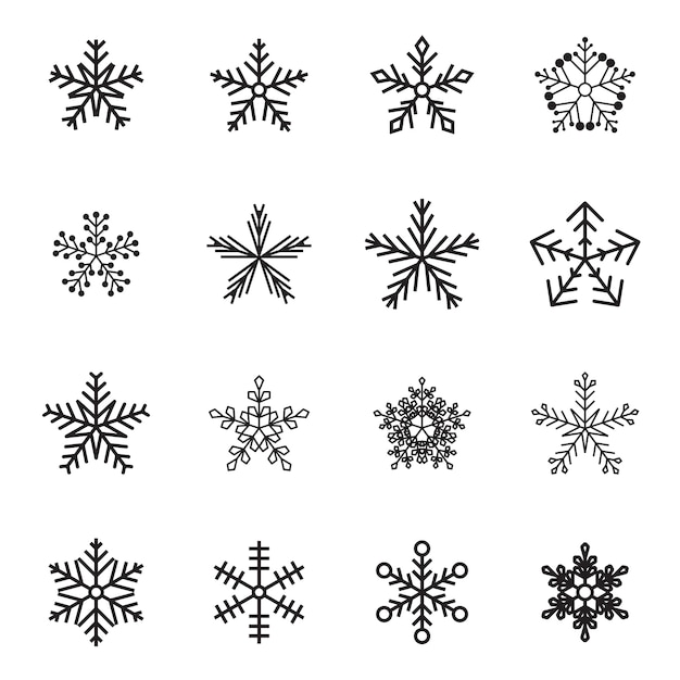 Snow flake icon set