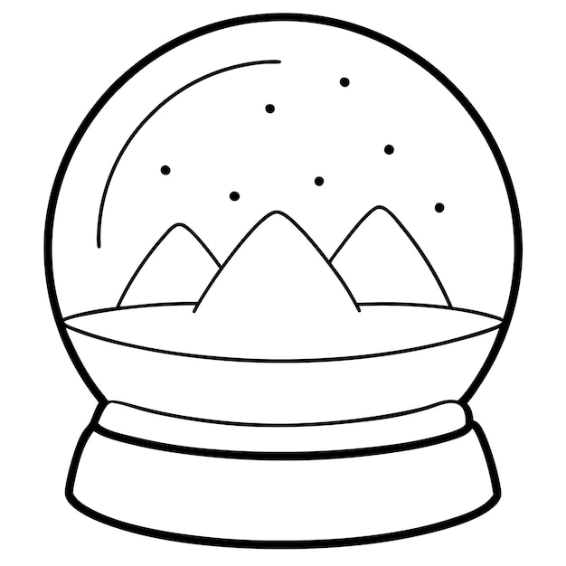 Snow Globes Vector Line Art Illustrations