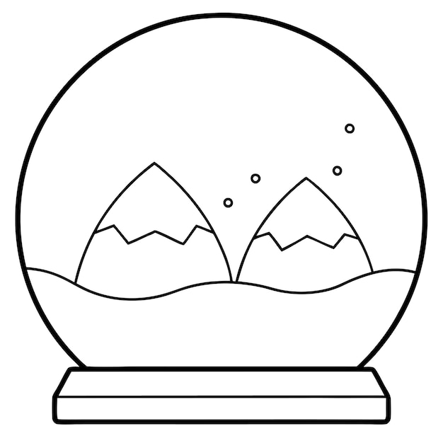 Snow Globes Vector Line Art Illustrations