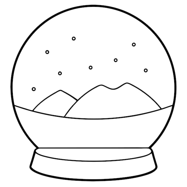 Snow Globes Vector Line Art Illustrations