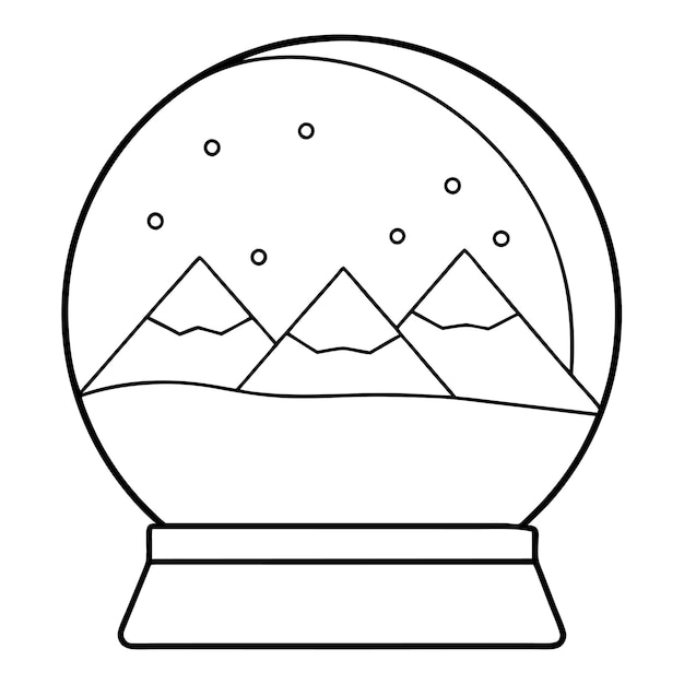 Vector snow globes vector line art illustrations