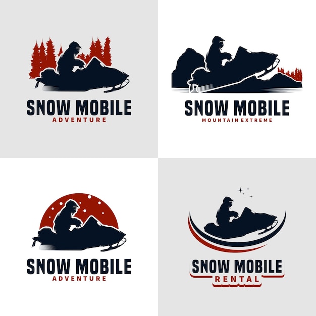 Snow Mobile vector illustration logo design