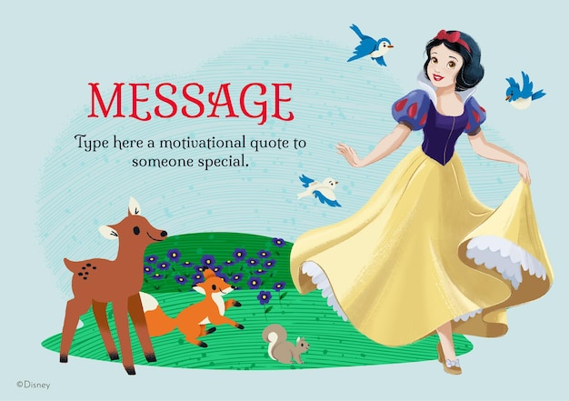 Vector snow white thank you card