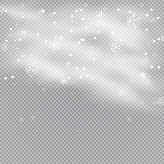 Snow and wind on a transparent background White gradient decorative element vector illustration