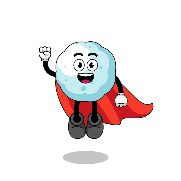 Snowball cartoon with flying superhero