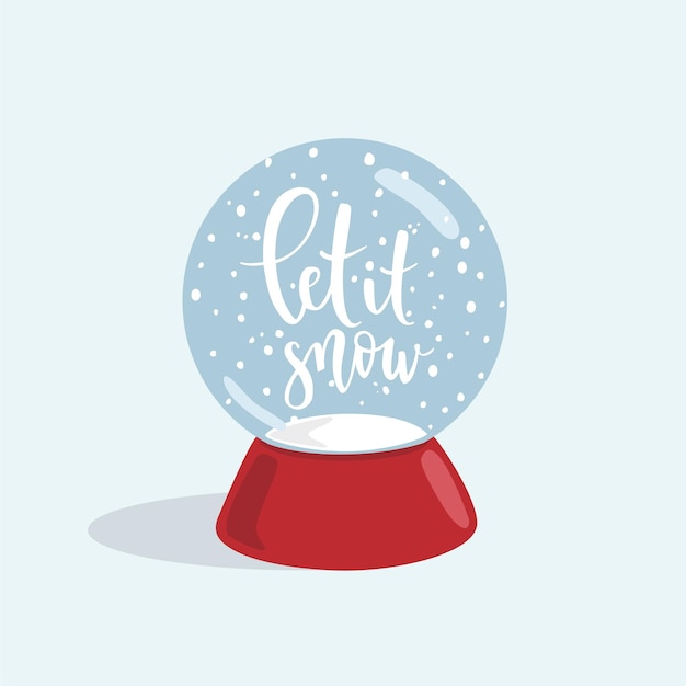 Vector snowball  vector print. happy new year. postcard. calligraphy. lettering